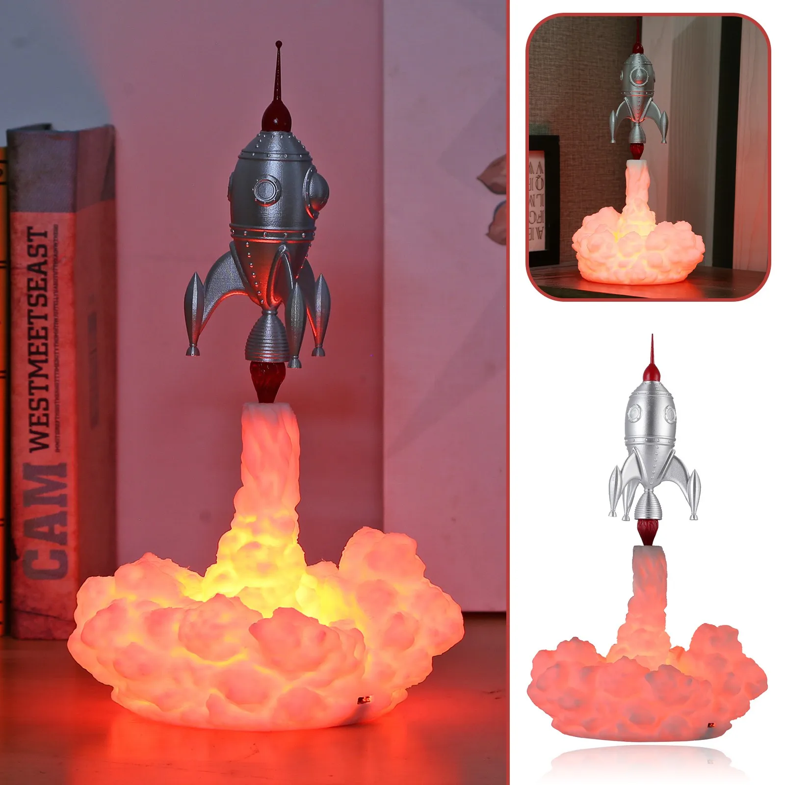 

3d Led Volcano ракетная лампа Космический Шаттл ракета ночной Светильник Usb прикроватное пространство лампа для влюбленных Рождество День рожден...