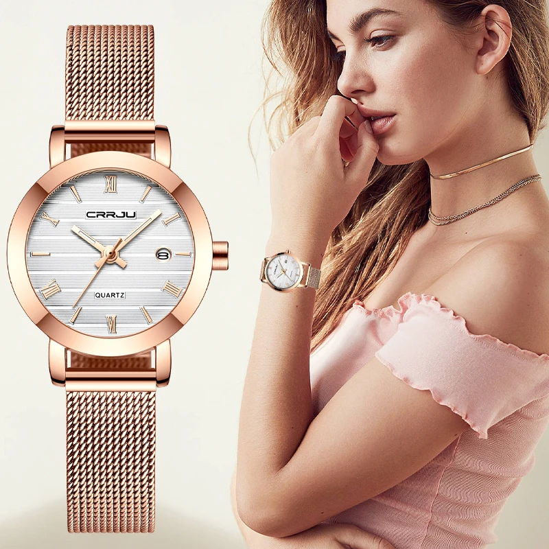 

2021 New Women For Watch Top Brand Luxury Japan Movement Stylish Rose Gold Ladies Watch Date Quartz Wristwatch Girl Clock