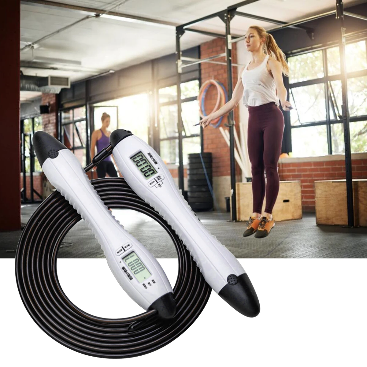 2.8m Jump Rope Digital Counter for Indoor/Outdoor Fitness Training Boxing Adjustable Calorie Skipping Workout Women Men | Спорт и