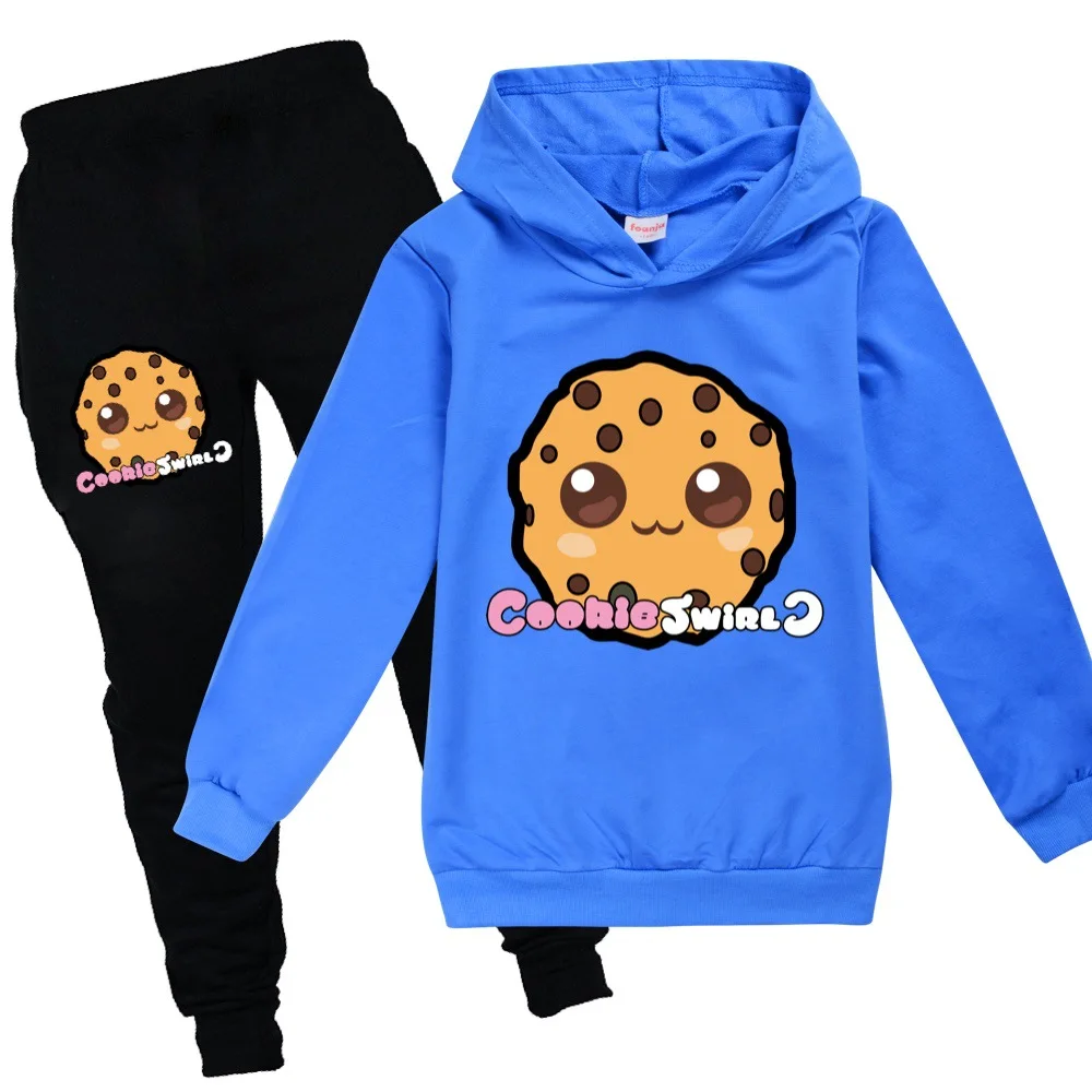 Spring Fashion Boy Hoodie Girl Clothes Children's Clothing Cookie Swirl C Sweaters Suit Kids Clothes BoysTop +Pants 2pcs Set