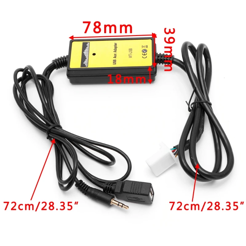 

Car Audio CD Adapter Changer MP3 Interface AUX SD USB Data Cable 2x6Pin For Toyota Camry Corolla Matrix
