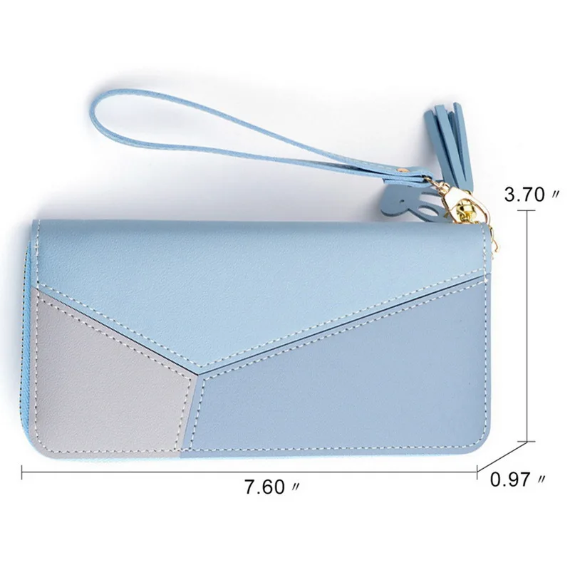 Роскошные брендовые кожаные женские кошельки с геометрическим рисунком длинные