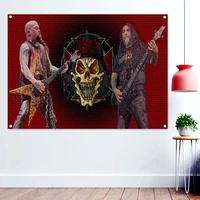 rock singer scary bloody death art flag wall hanging chart painting vintage rock band banner heavy metal music posters tapestry