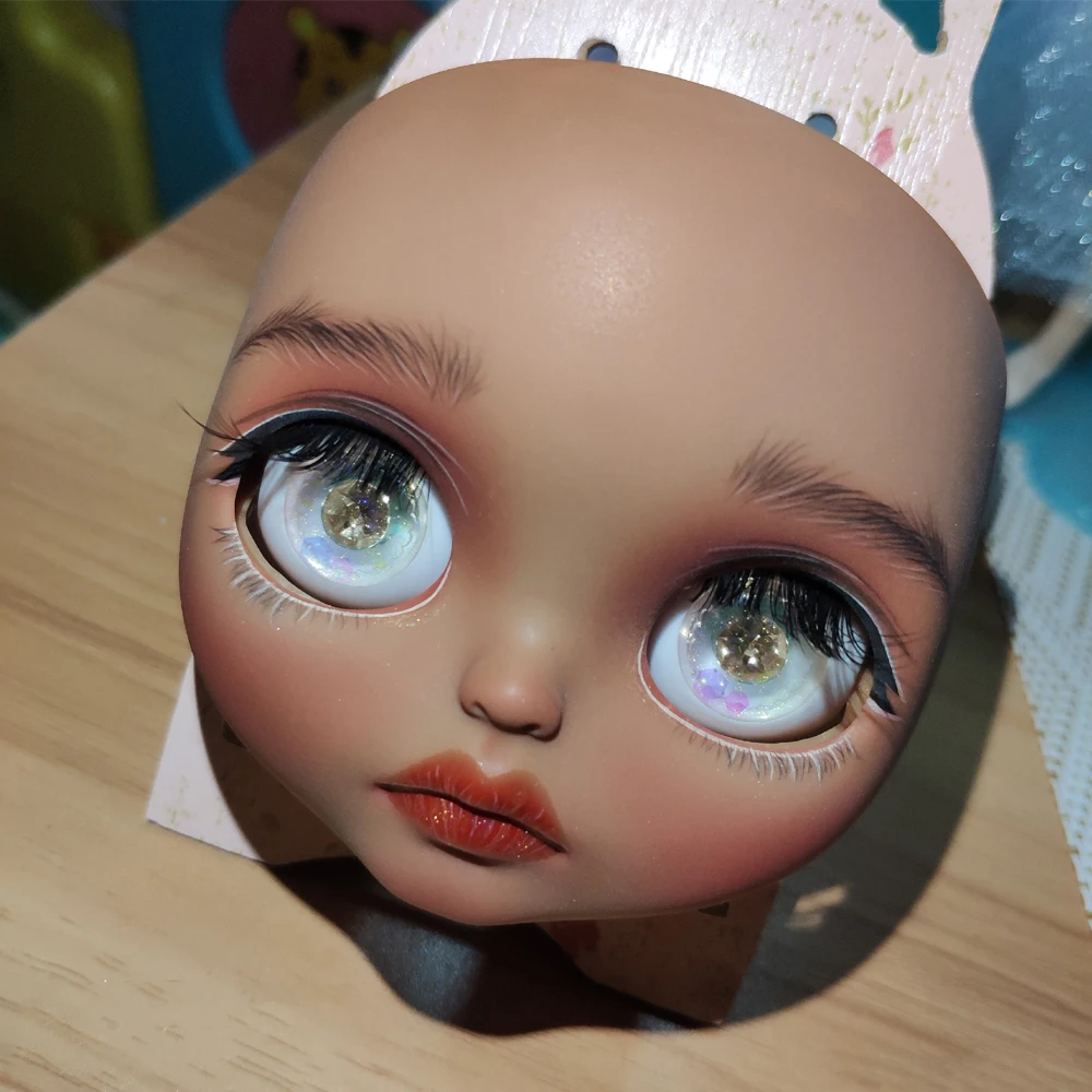 Цвет: желтый 1/6 BJD 30 см кукла игрушки 19 шарнир высокое качество Кастомизация кукла Обнаженная Блит, лицевая пластина с макияжем темная кожа сексуальный макияж - Цвет: Цвет: желтый