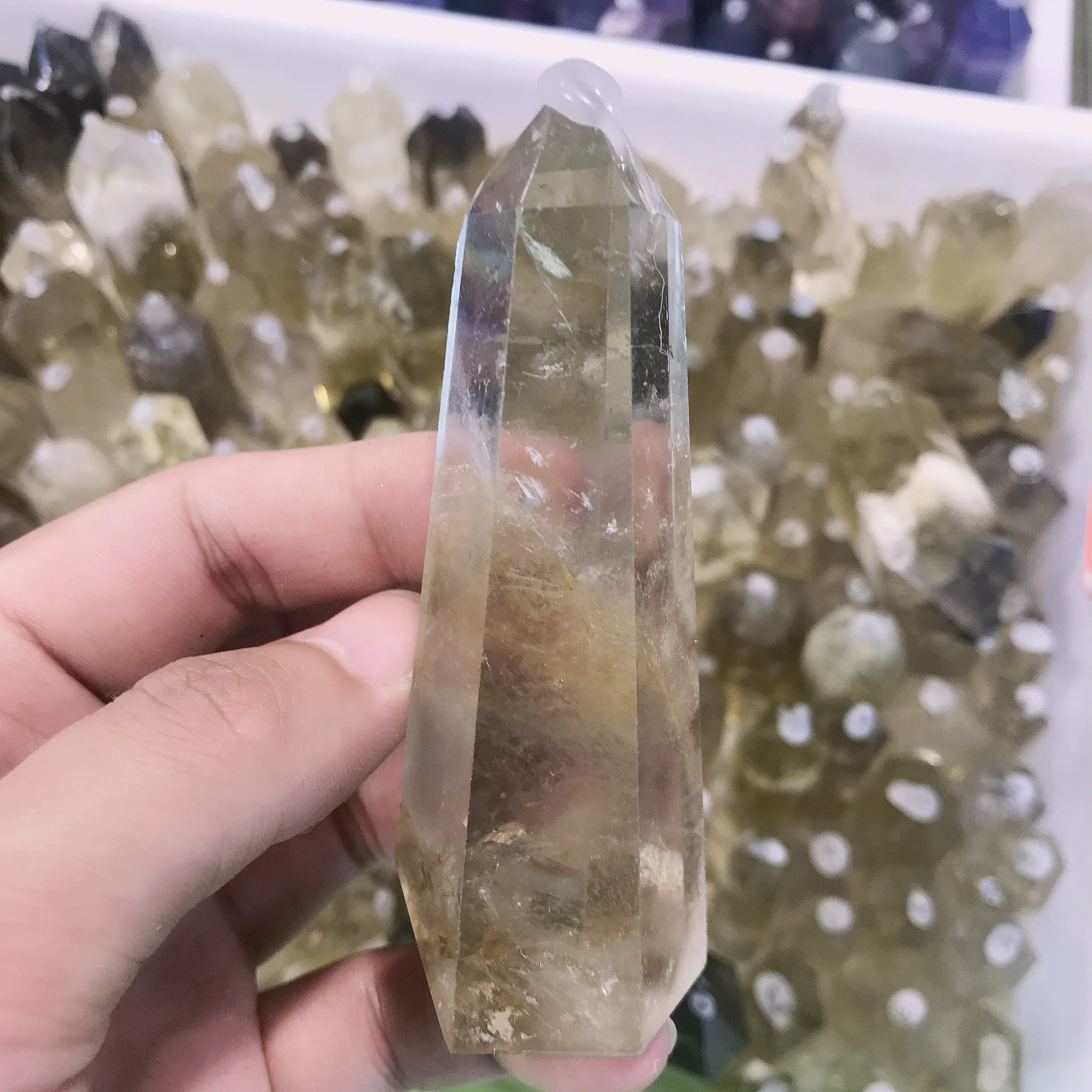 

1pc Natural vermelho-azul-verde cristal quartzo obelisco reiki sala de cura decorao para casa decoration