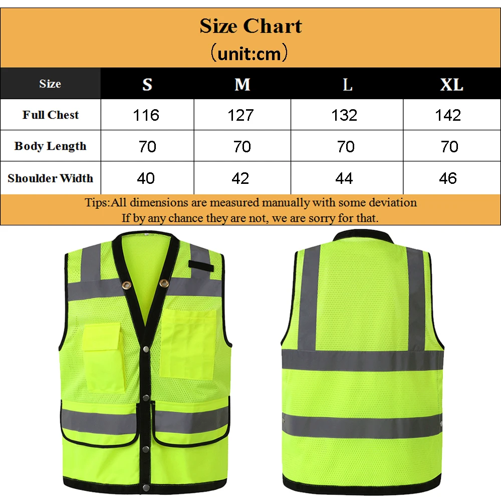 

Class 2 High Visibility Breathable Mesh Safety Vest With Pockets And Reflective Strips Orange XL