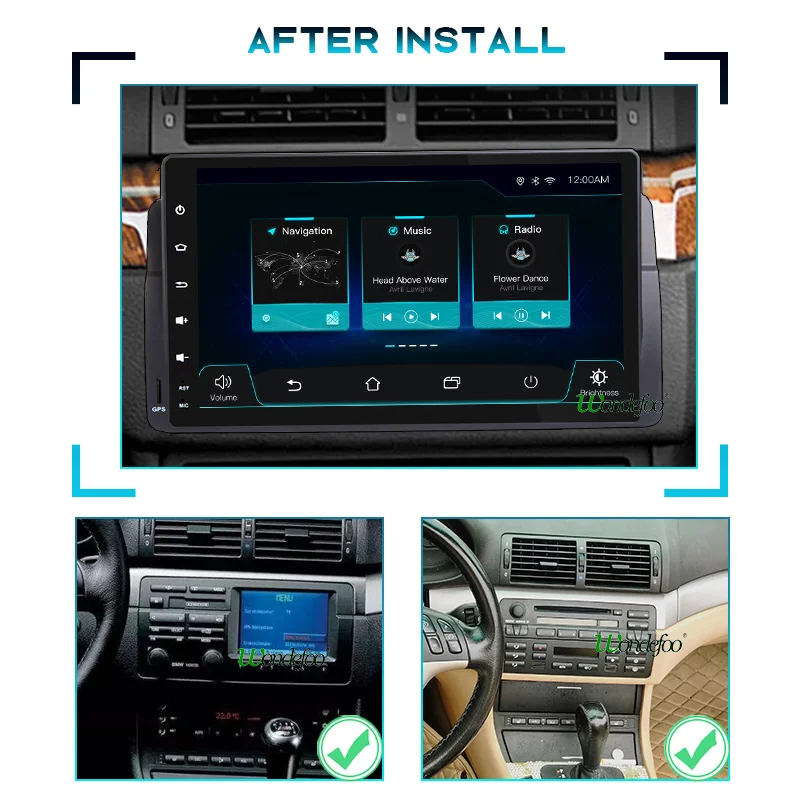 Wondefoo PX6 9 &quotАвтомагнитола Android 10 1 din магнитола автомобильное радио для BMW E46 M3