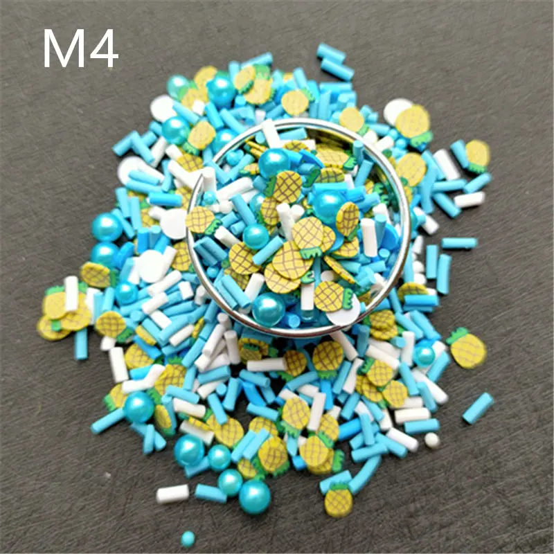 Разноцветный наполнитель для бусин из полимерной глины в виде фруктов 100 г/лот