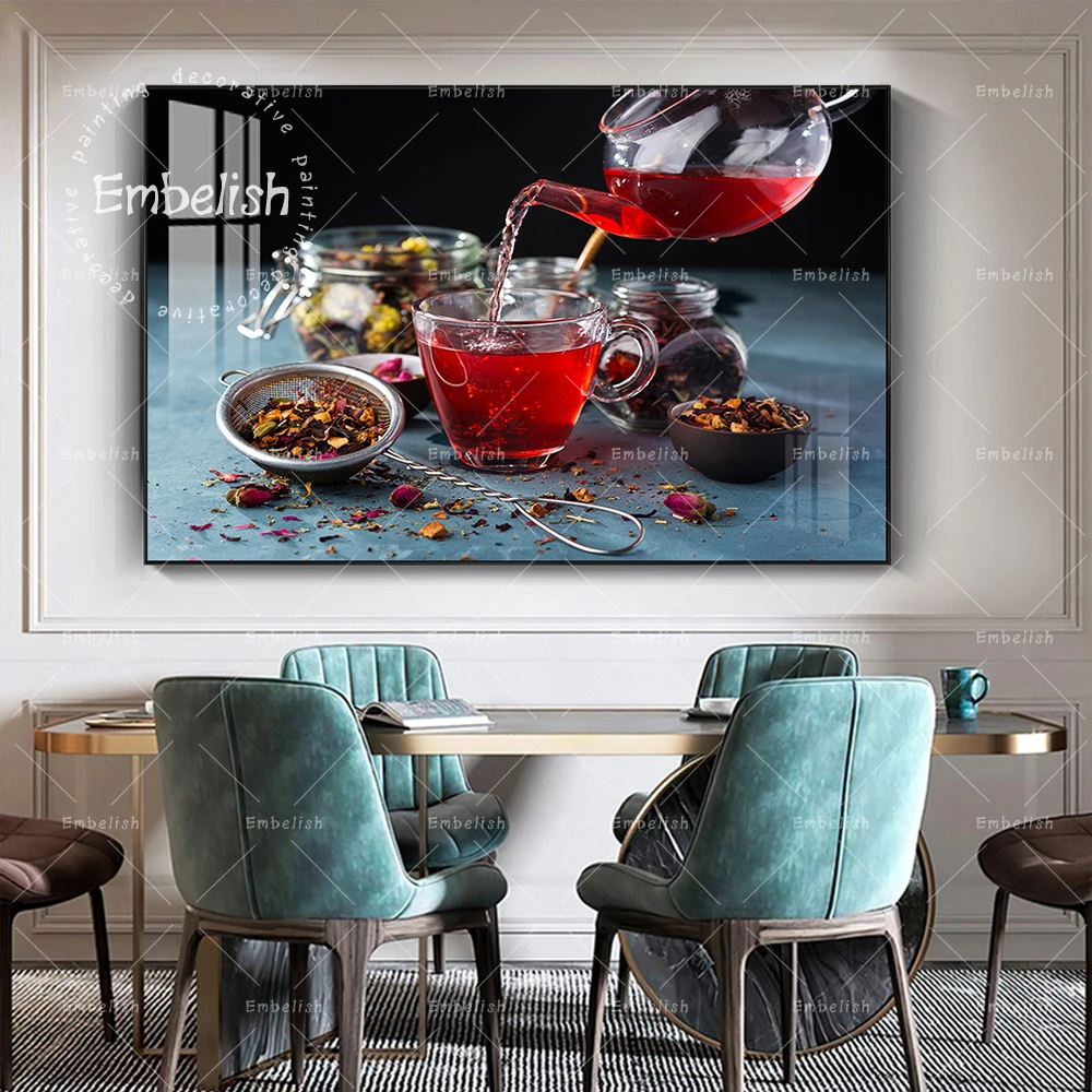 

Grains Fruits And Red Tea Modern Artworks For Kitchen Dinning Room Home Decor Food Pictures Spray On Canvas Restaurant Paintings