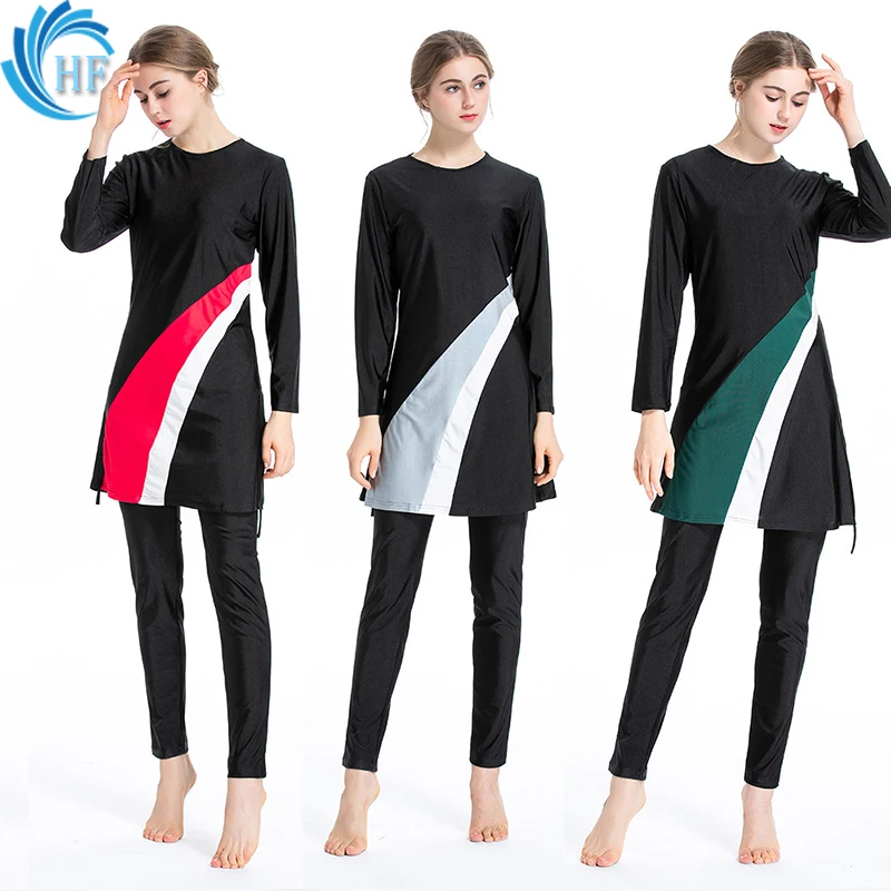 

Мусульманский купальник из 3 предметов, купальник, спортивный костюм с брюками, комплект спортивных купальных костюмов с длинным рукавом, ж...