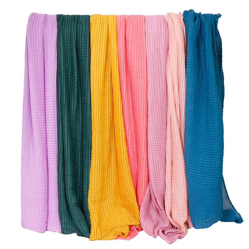 Модные гофрированные плиссированные шарфы женский головной платок исламский