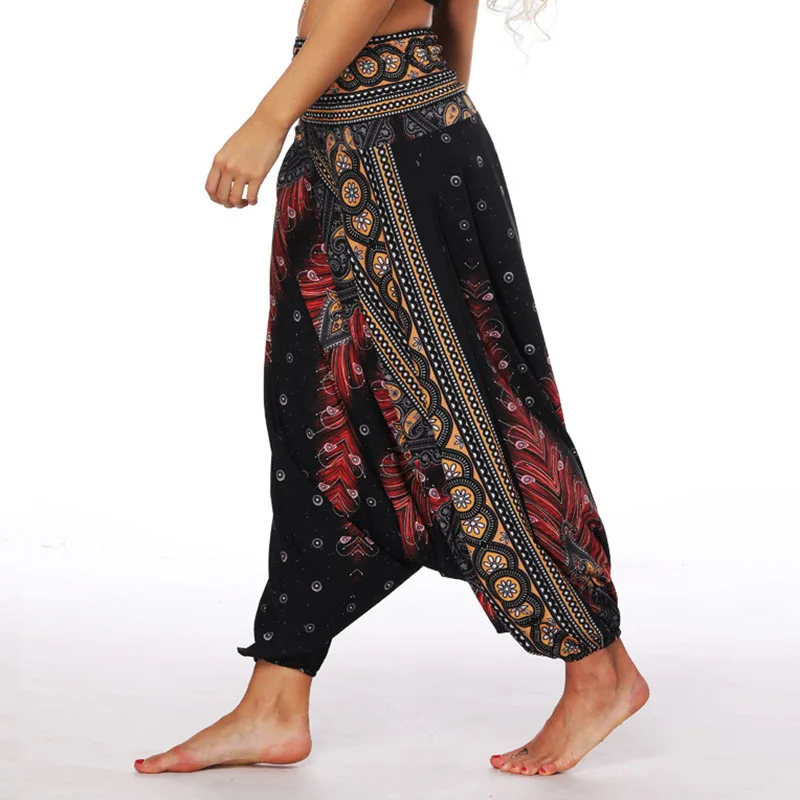 Шаровары Хиппи Брюки Для Женщин Йога цветочный Boho Genie Aladdin одежда|Штаны для йоги| |