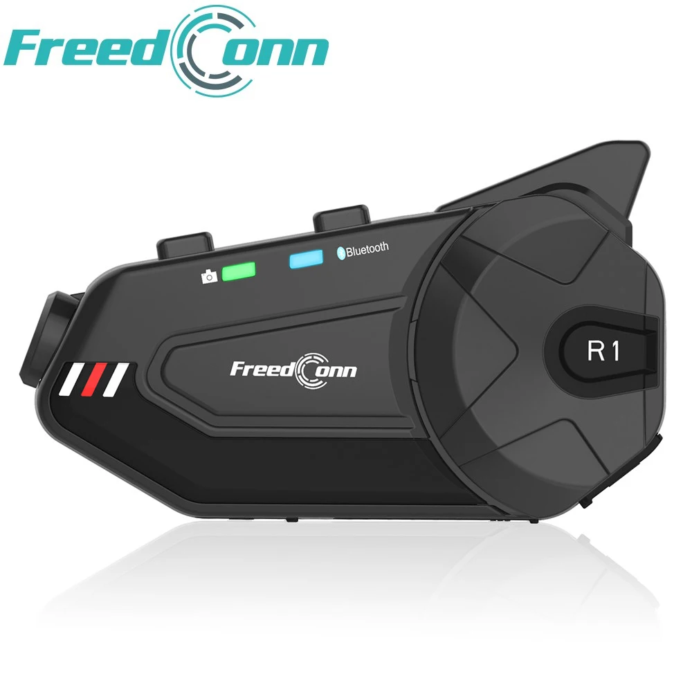 Freedconn R1 Plus Video Intercom Motorcylce Helmet Bluetooth Headset WiFi 1080P Action Camera DVR 6 Riders Interphone FM Radio|Наушники