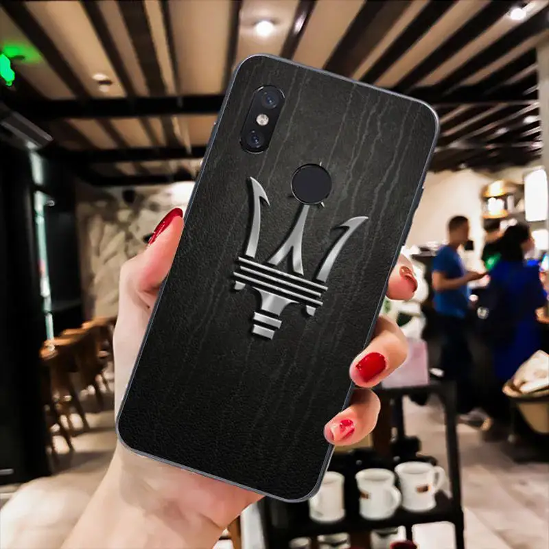 

Brand Maserati Phone Case For Redmi 9A 8A 7 6 6A Note 9 8 8T Pro Max Redmi 9 K20 K30 Pro Black Silicone Soft TPU Case