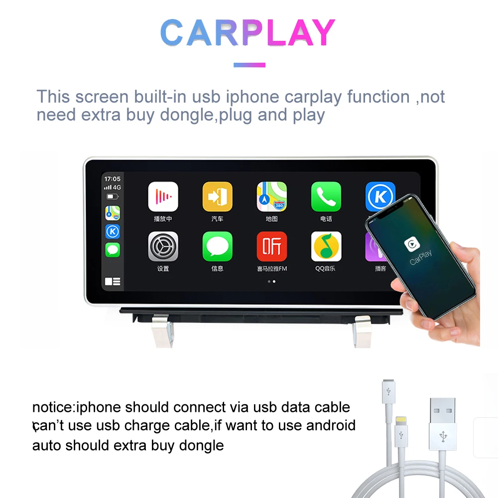 Автомобильный GPS-экран Android 10 для Audi A4 B9 2017-2020 WIFI Google Carplay IPS сенсорный экран