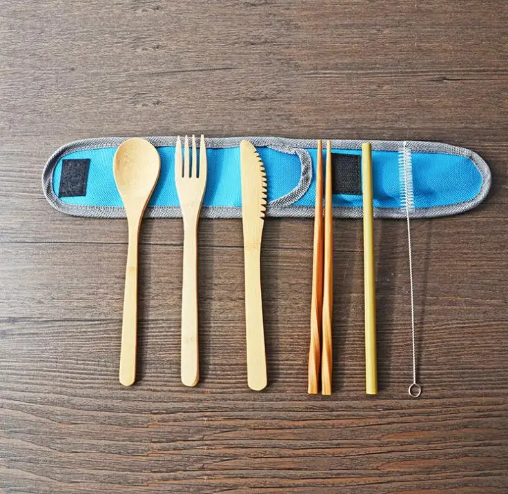 Beli 100Set Bambu Sendok Garpu Set Dapat Digunakan Kembali Piknik Outdoor Sendok Garpu Set Perjalanan Peralatan Jerami Sendok Pisau Garpu Sendok Brush Wholesale