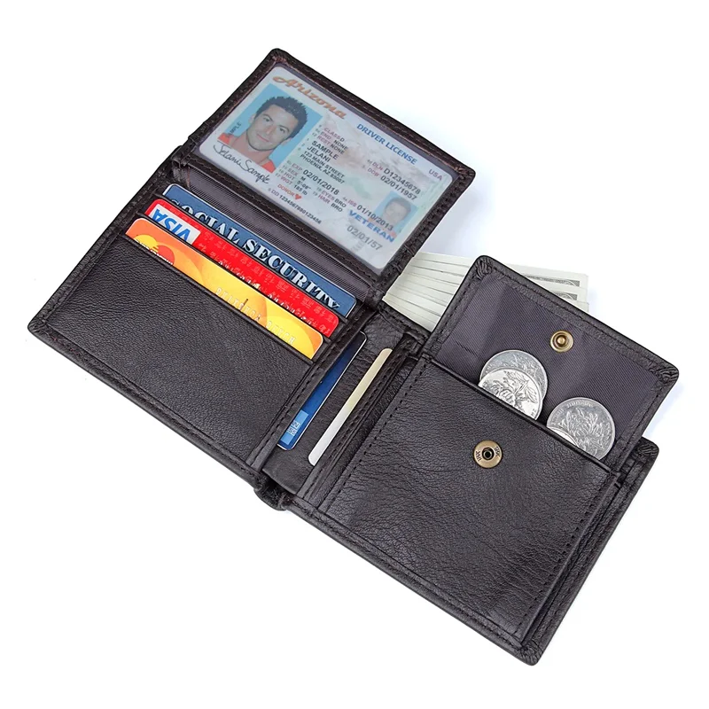 Коровьей кожаная визитница бизнес мужские кошельки на каждый день и прочная