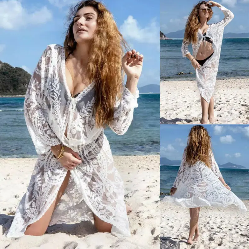 Сексуальная накидка на бикини женское пляжное платье 2019 Женский шифоновый