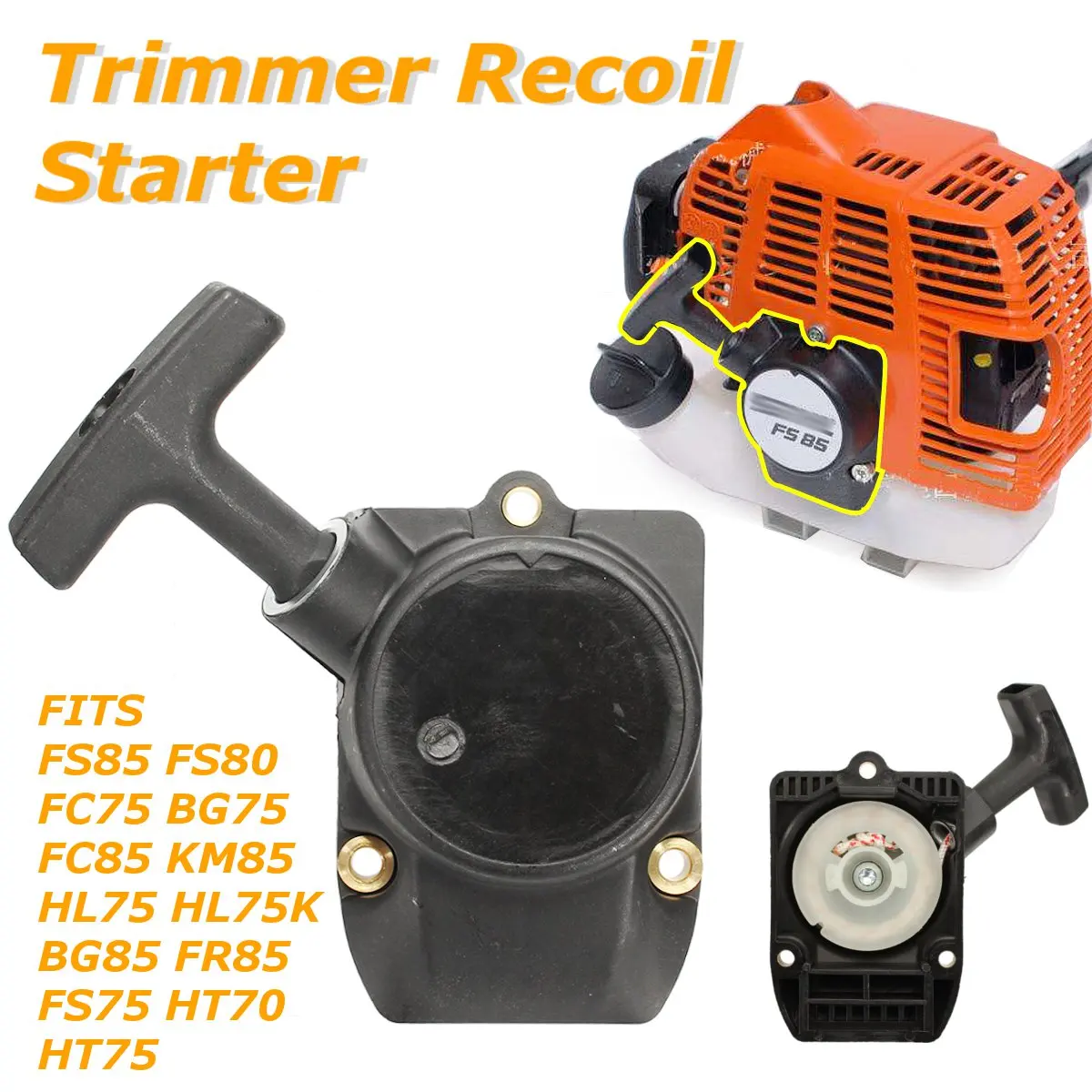 

Universal Trimmer Recoil Pull Starter Assembly for Lawnmower Brush Cutter Strimmer Lawn Mower Parts Spares Garden Tools