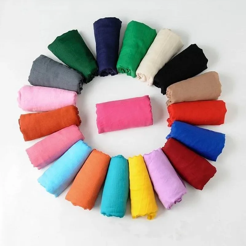 Лидер продаж женские шали и палантины однотонный хлопковый хиджаб шарф из