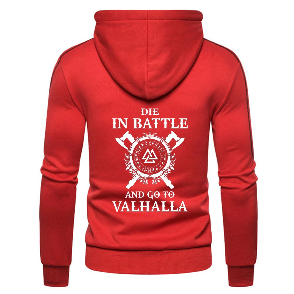 

2020 New Mens Odin Viking Die In Battle And Go To Valhalla Zipper Brand Hoodies Fitness Sweatshirts Solid Color Muscle Coats