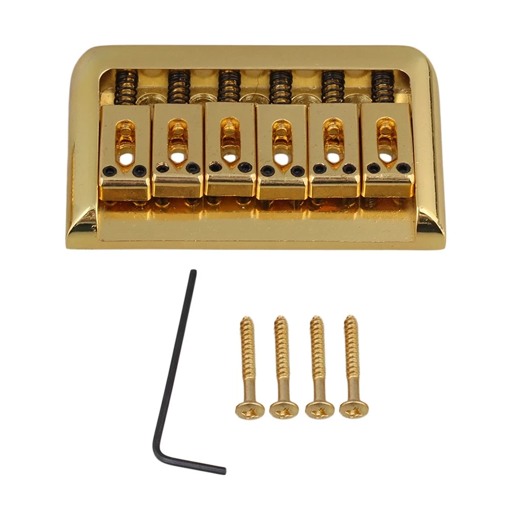 Золотистый твердый седловой мост для 6 струнной электрогитары|Детали и