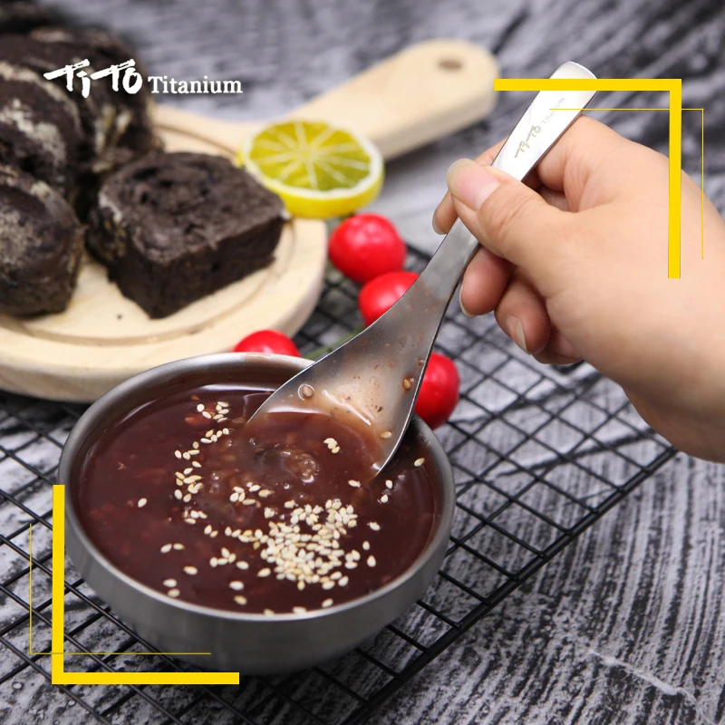 Тито для улицы, для кемпинга, титановый spork походная Ложка Вилка или Домашнее использование с тканевой сумкой Титановая Ложка