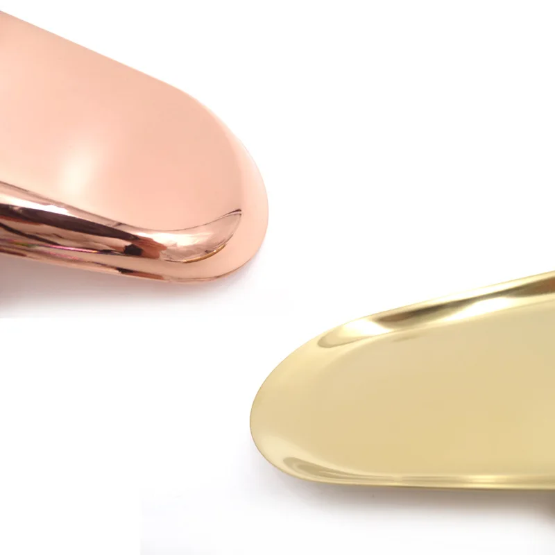 

Small oval stainless steel snack tray modern minimalist storage tray multi-color optional jewelry tray