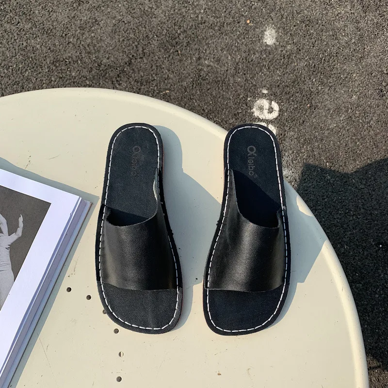 

Shoes Women Ladies' Slippers Thin Heels Rubber Flip Flops Pantofle Low Soft Flat Summer Hawaiian 2021 Rome Slides Fabric PU Bas