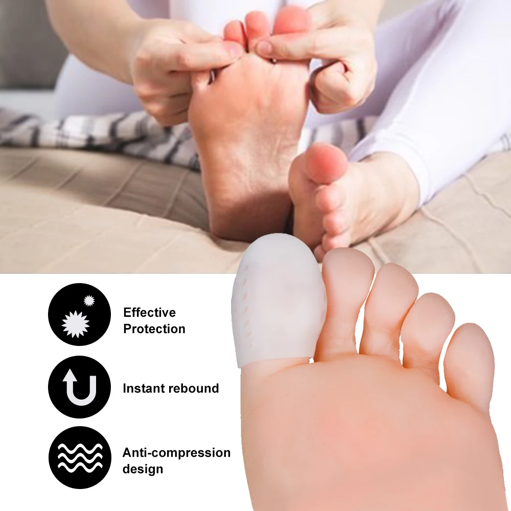 

6pcs Silicone Big Toe Protector Breathable Thumb Finger Covers Tube Corns Calluses Blister Separators Foot Care Pedicure Tool