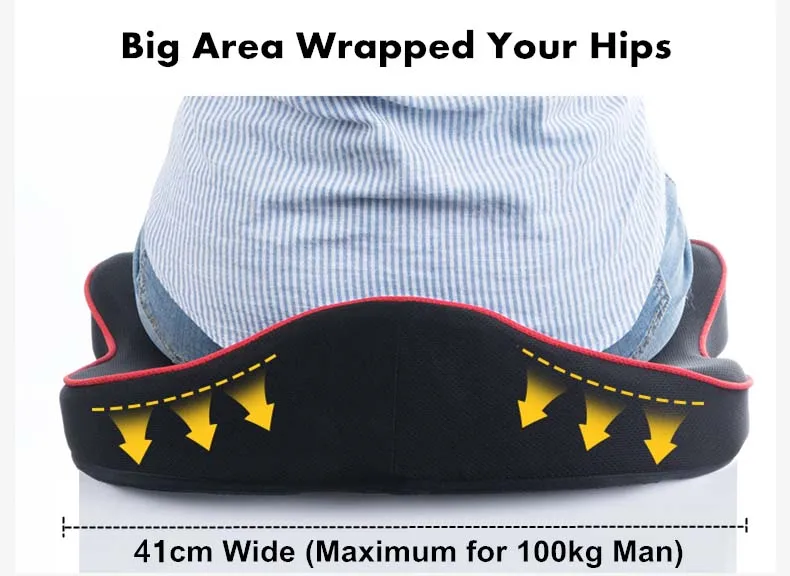 PurenLatex Memory Foam Cushion on Chair Protect Orthopedic Pillow Coccyx Cushion Pad Car Seat Mats Prevent Hemorrhoid Treat