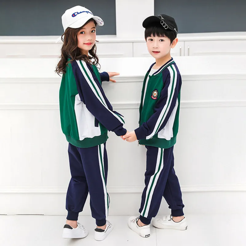 

Kindergarten uniform spring and autumn two-piece British style baseball children's school uniform suit tide