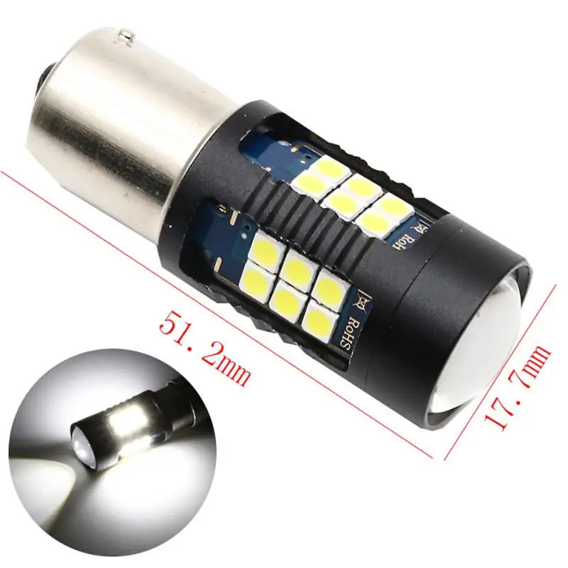 

2Pcs Automobiles 3030 LED 3 Colors Turn Signal White S25 BA15S Auto Reverse Bulb Red 12V DC Car Brake Light yellow Signal Lamp