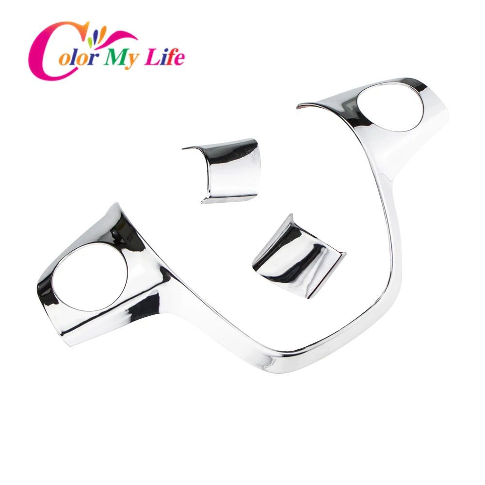 

Хромированная панель рулевого колеса из АБС-пластика, декоративная крышка, наклейка для Ford Focus 3 MK3 2012-2014 Kuga Escape 2013-2015 Cmax 2011-2017