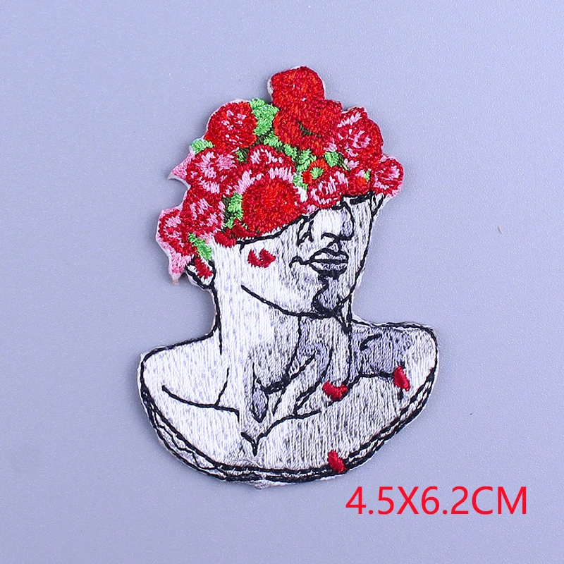 

Punk Skull Patches For Clothing Skeleton Witch Iron On Embroidery Patches On Clothes DIY Stripe Hippie Biker Patch Appliqu Badge