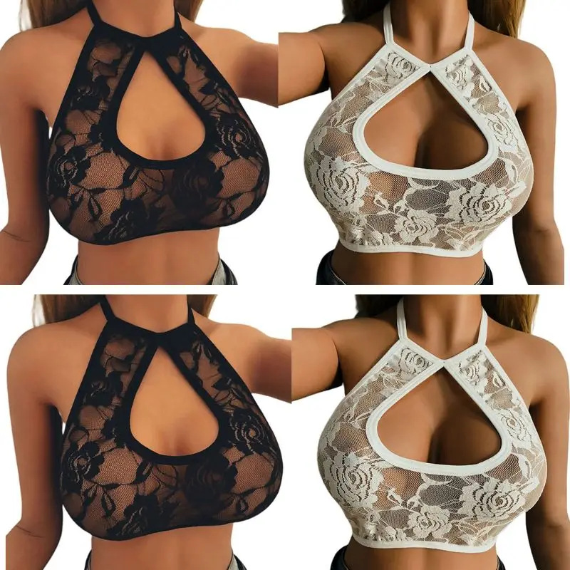 Женское сексуальное прозрачное ажурное нижнее белье с цветочным кружевом и