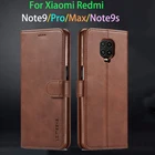 Противоударный кожаный чехол для Xiaomi Redmi Note 9 Pro Max, откидной Чехол, Роскошный чехол-кошелек с магнитной застежкой, чехол для телефона Redmi Note 9T 9S