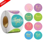 500 шт.рулон, круглые наклейки спасибо