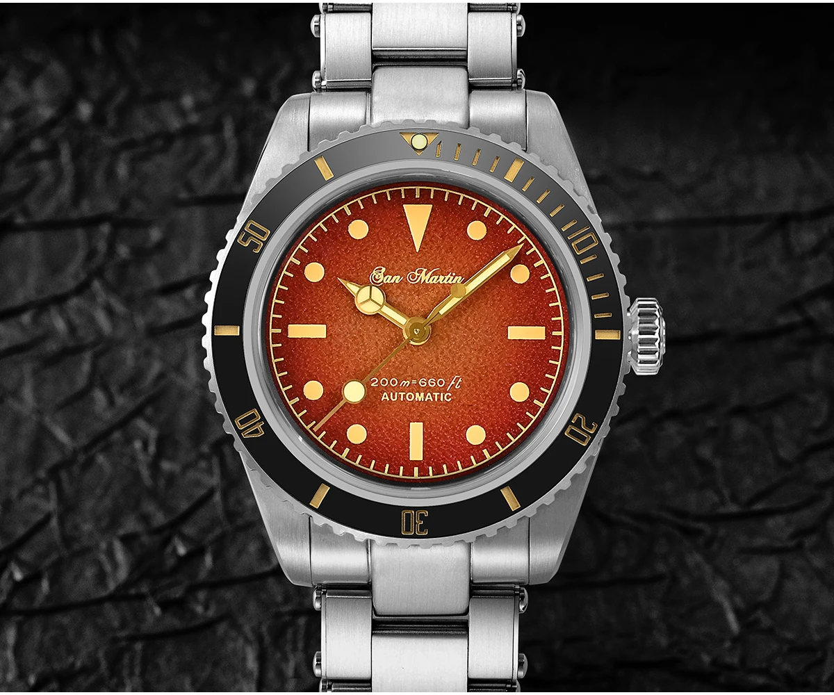 

Часы San Martin Мужские механические с сапфировым стеклом, водонепроницаемые до 6200 м