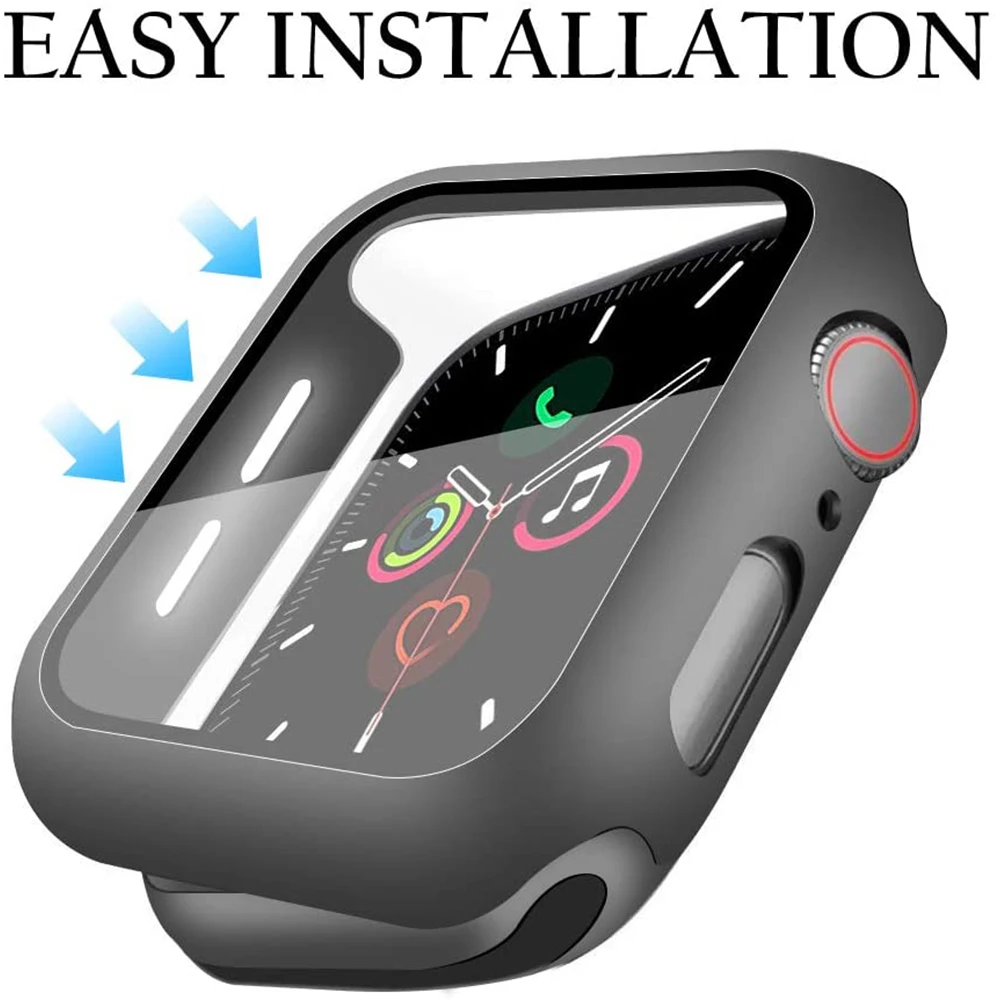 Стеклянный чехол для Apple Watch Serie 5 4 44 мм 40 iWatch 3 2 42 38 Закаленное защитное покрытие