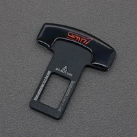 2pcs quality zinc alloy sti car seat belt clip safety belt plug for subaru forest human lion xv impreza wrx sti brz accessories