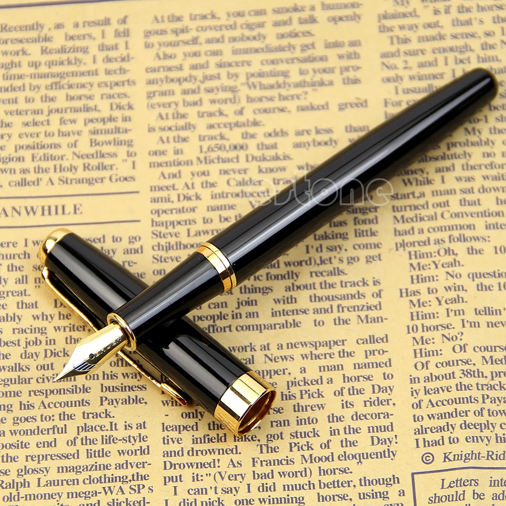 Черная металлическая перьевая ручка среднего размера BAOER 388 | Канцтовары для