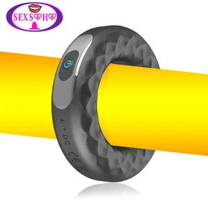 Вибрирующее кольцо на пенис вибратор с задержкой эякуляции, замок для эрекции, кольцо для пениса, длительный срок службы, секс- игрушки для взрослых, силиконовое кольцо для пениса