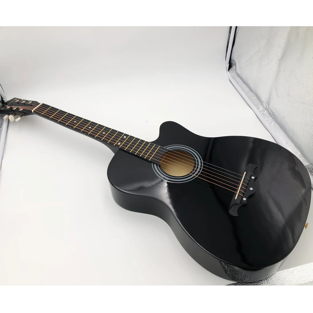 Акустическая гитара 38 дюймов для начинающих наборы с Capo Picks 6 струн из липы 13