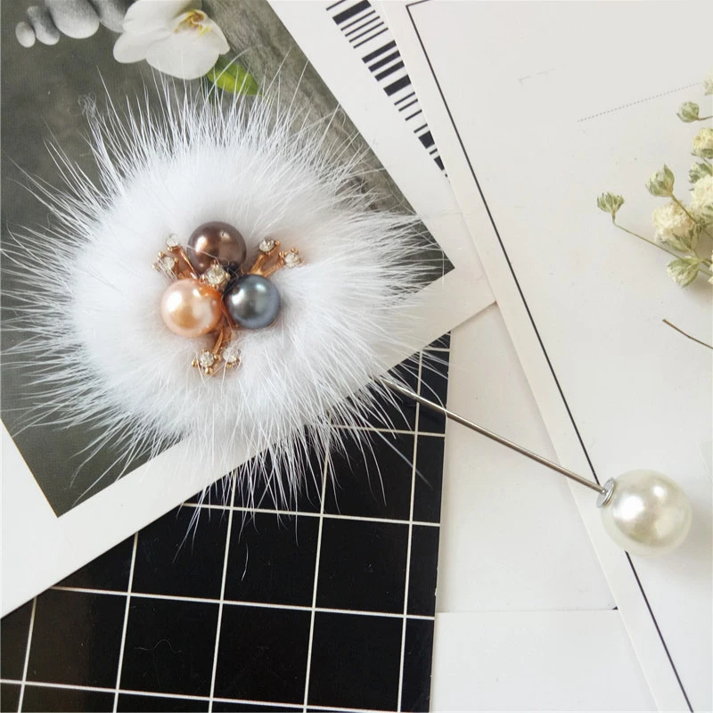 Женская Брошь с помпоном в Корейском стиле металлическая брошь металлическим