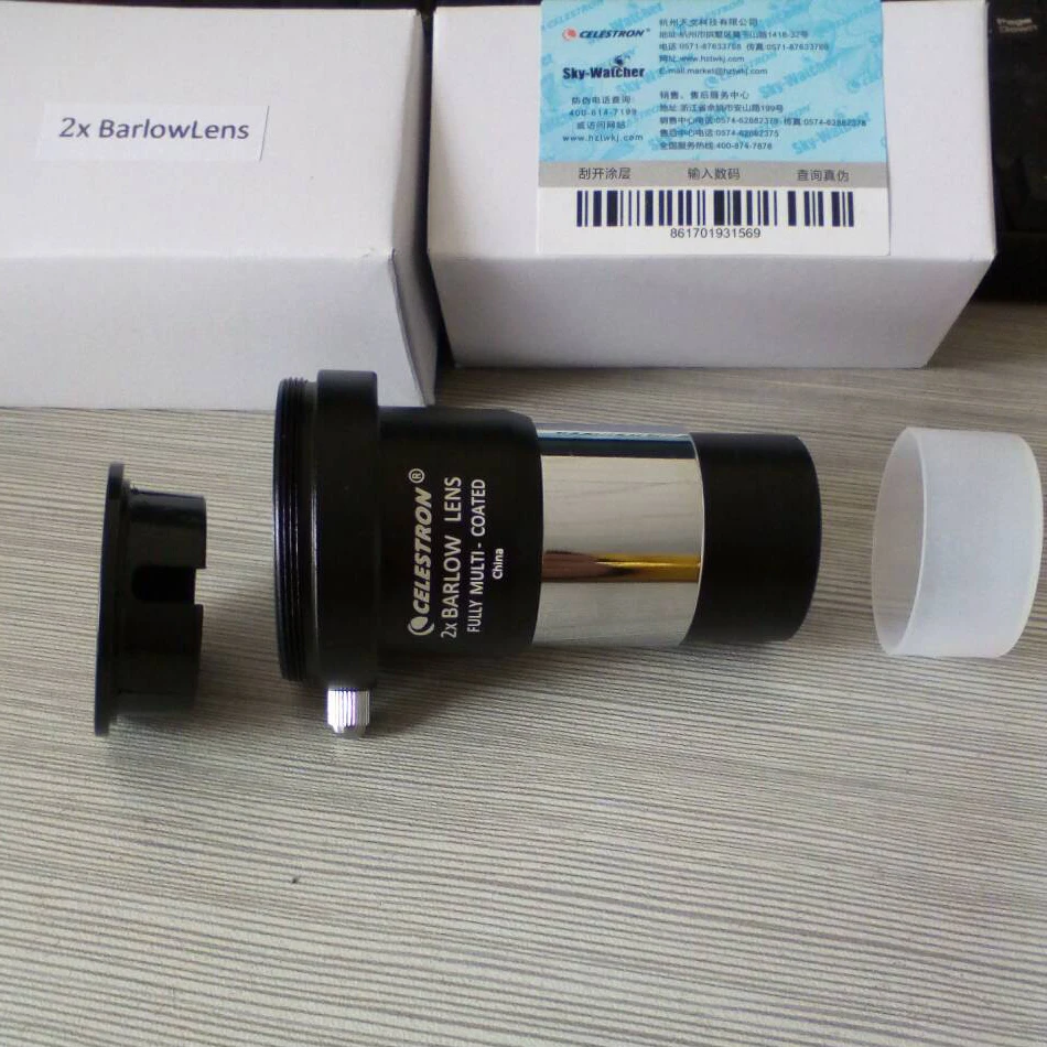 Celestron barlow oculaire 2x barlow lentille oculaire 1.25 pouces insérer la lentille 3x Barlow entre l'oculaire non monoculaire