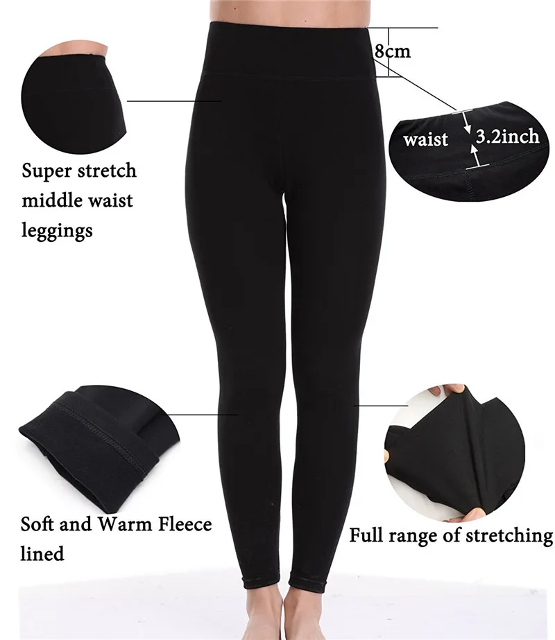NINGMI осень зима согревает Леггинсы для женщин спортивные брюки флис нижнее белье