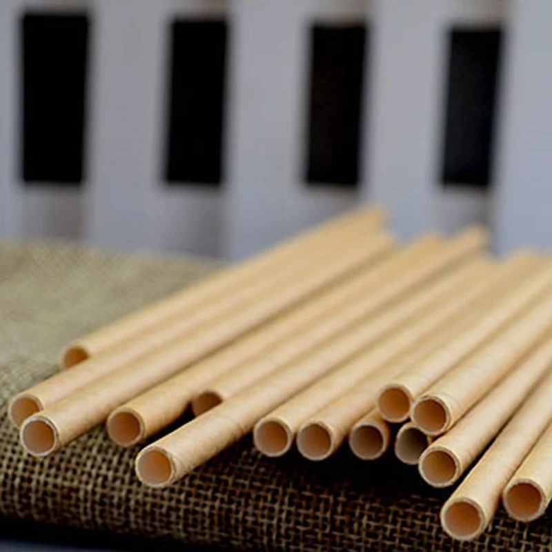 [100/200 шт] соломинки из крафт бумаги экологически чистые идеально подходят для