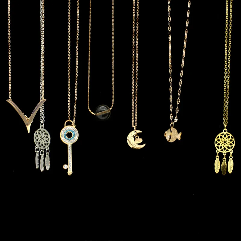 Женское винтажное ожерелье fengnee роскошная Бижутерия Из Нержавеющей Стали Под