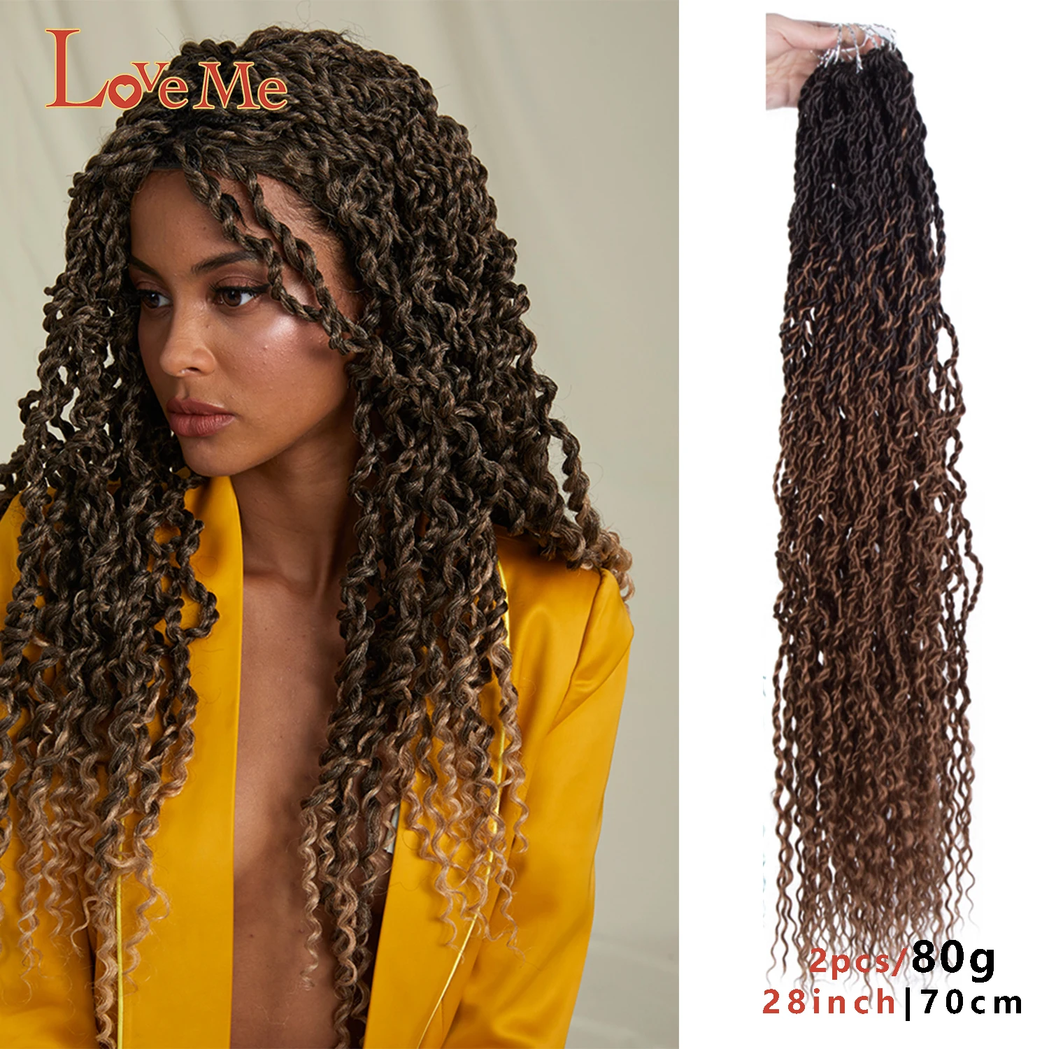 

Synthetic Braiding Extension Colored Braid Crotchet Braids Passion Twist River Hair Faux Locs With Curly Hair for Black Women LO